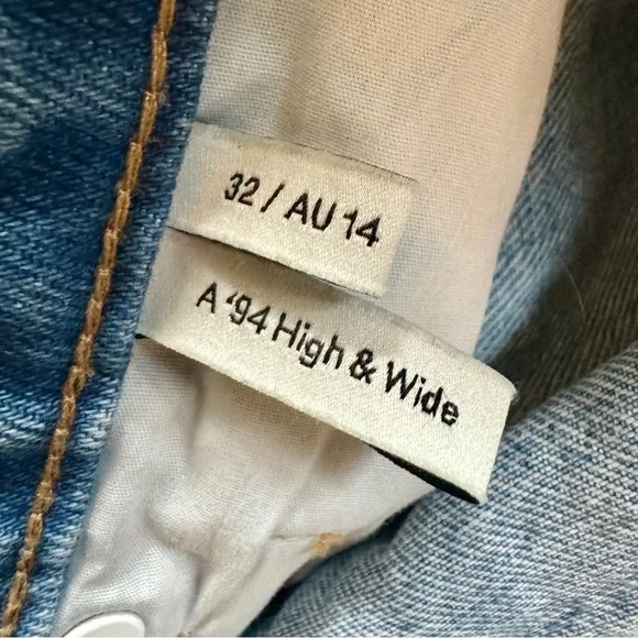 EUC ABrand A '94 High & Wide Jean‎ 32 Blue Faded 90's Vintage Style Streetwear - Picture 12 of 13